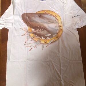 Vintage White Shark Graphic Tee NWOT